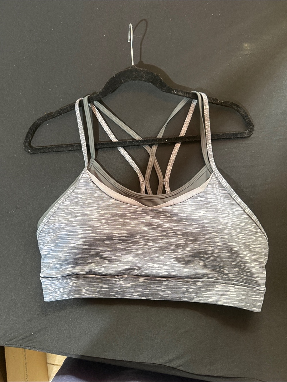 ZYIA Heather Gray Strappy Sports Bra